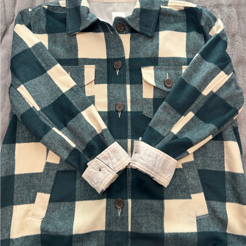 GAP Green and Cream Checkered Jacket